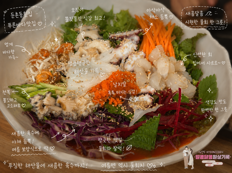  숨은 동네 물회 맛집 둔촌동 횟집 '푸른바다맛집'