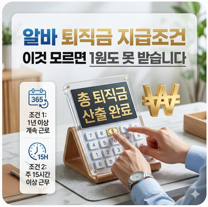  알바 퇴직금 지급조건 이것 모르면 1원도 못 받습니다