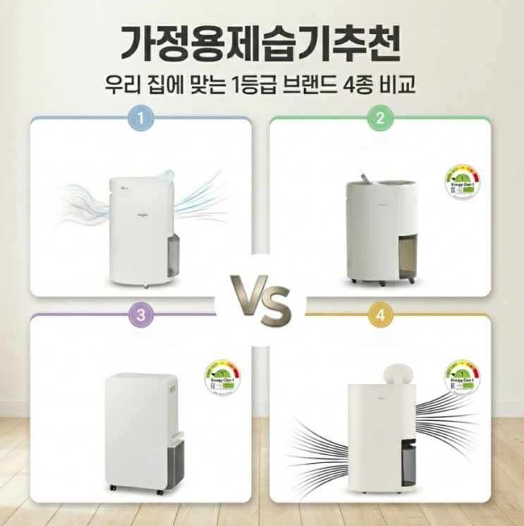  가정용제습기 추천 우리 집에 맞는 1등급 브랜드 4종 비교