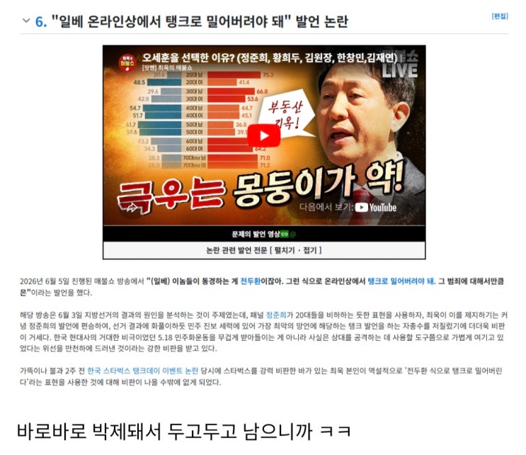  나무위키 기를쓰고 막을려는 이유