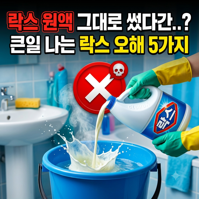 [살림 꿀팁] “락스 원액 그대로 쓴다고?”…오해하기 쉬운 락스 사용법 5가지