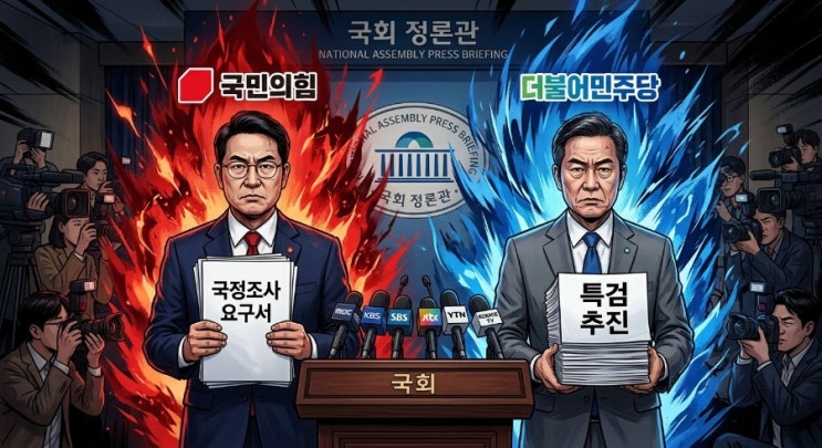 따른 국회 <b>국정조사</b>·특검 및 재선거 추진 <b>여야</b> 대립 동향