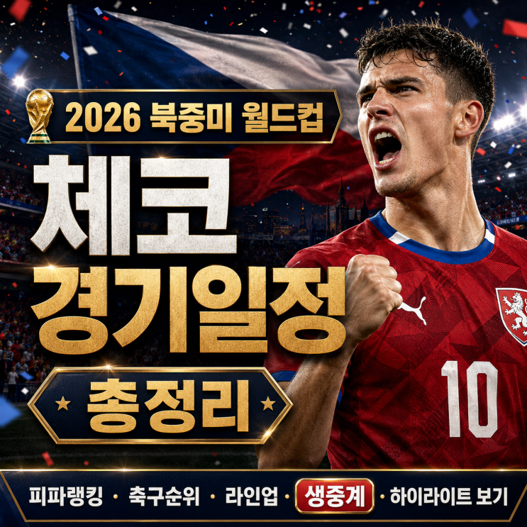 2026 북중미 월드컵 <b>체코</b> 경기일정 총정리｜<b>피파랭킹</b>... 