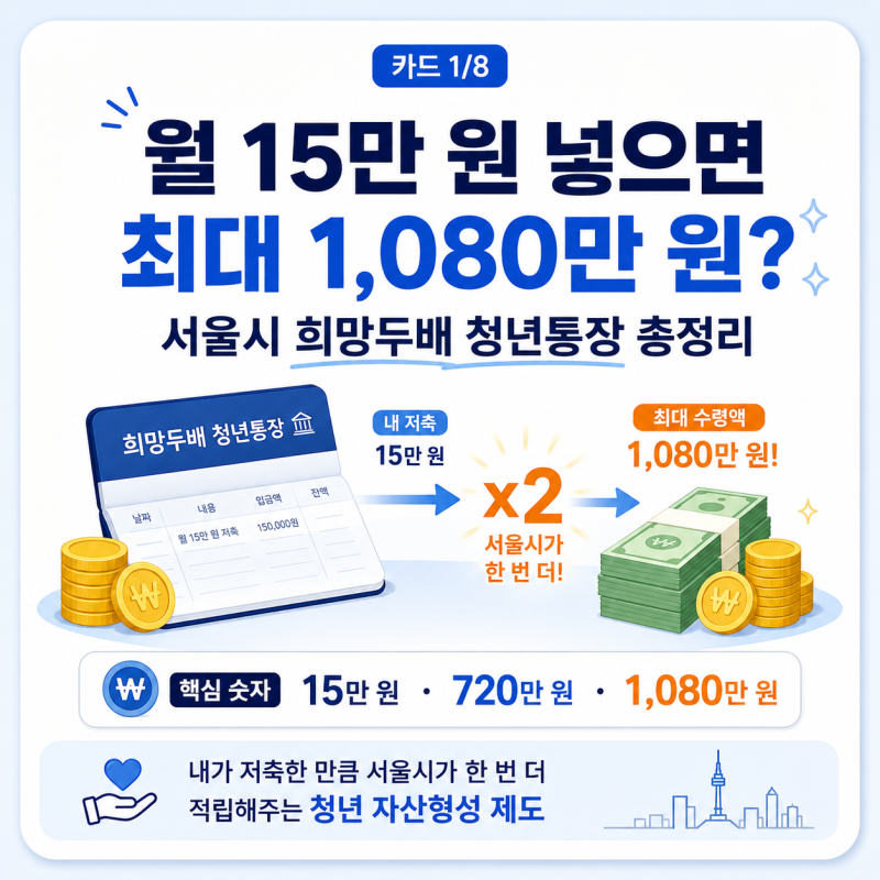 2026년 서울시 희망두배 청년통장 총정리 (서울시 자산형성지원사업 정책)