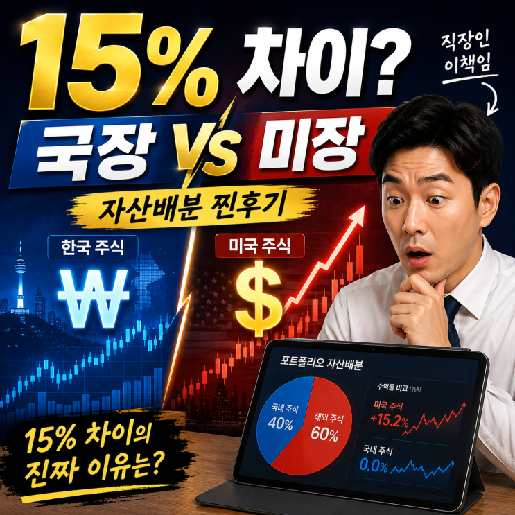  수익률 15% 차이 나는 선택? 직장인 이책임이 공개하는 국장 vs 미장 자산 배분 포트폴리오 찐 후기