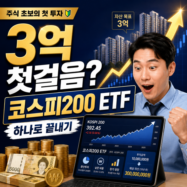  주식 초보가 3억 자산 불리는 첫걸음! 코스피 200 지수 연동 ETF 하나로 끝내는 법