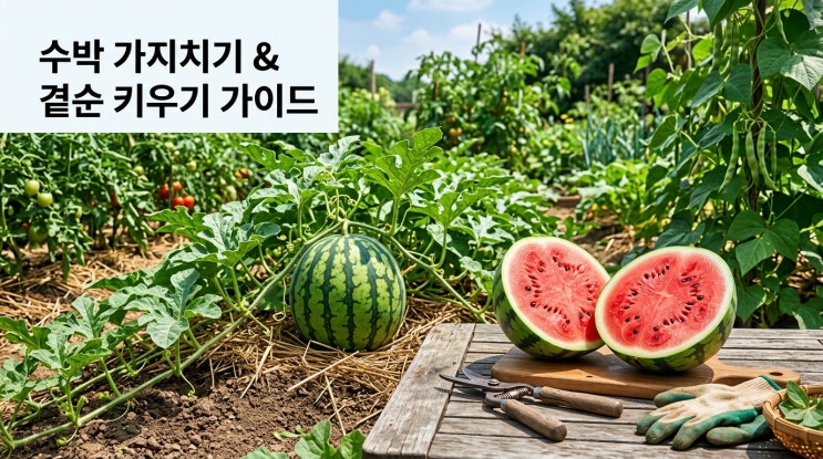  수박 키우기 순지르기 및 아들줄기 유인법