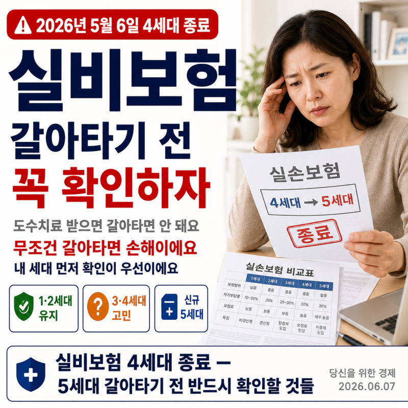 실비보험 4세대 종료됐다 5세대로 갈아타기전 꼭 확인하자