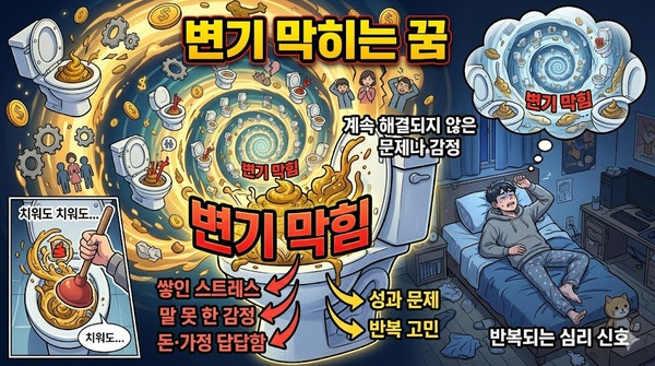 변기 막히는 꿈을 자주 꾸는 경우