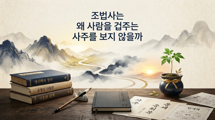  조법사는 왜 사람을 겁주는 사주를 보지 않을까?
