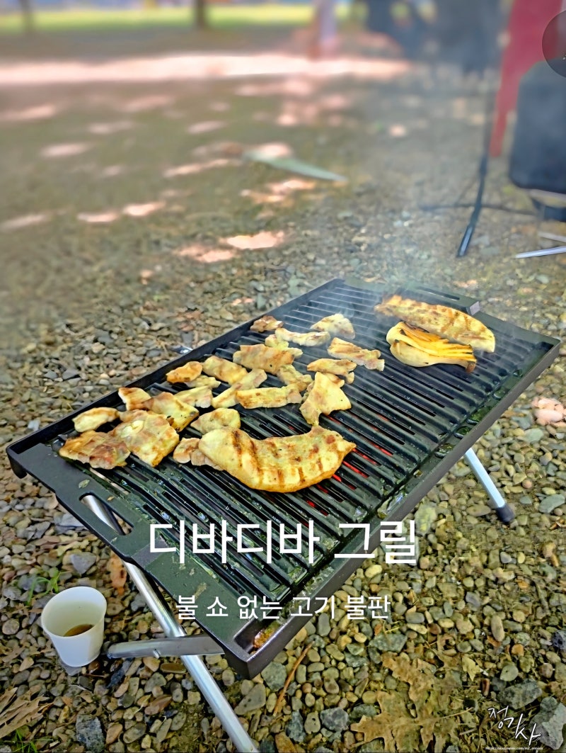 캠핑용품 추천 불쇼 없는 디바디바 그릴 고기불판 실사용 후기