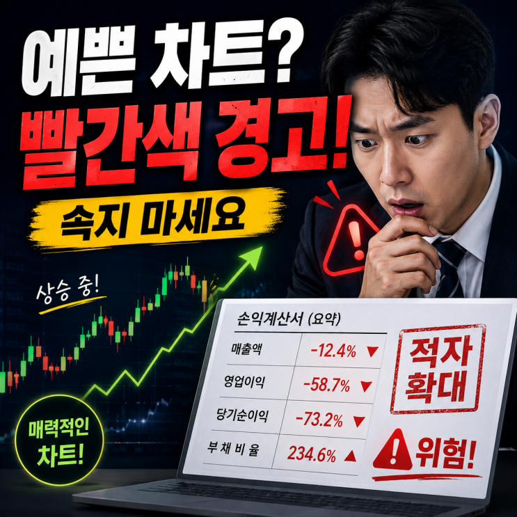  "예쁜 차트에 속지 마세요" 재무제표 속 '빨간색'만 피해도 주식 투자 절반은 성공한다