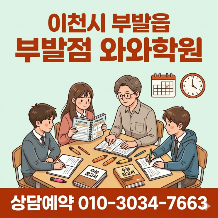  이천 부발읍 와와학원 고등 소수정예, 철저한 학교별 내신 대비와 등급 상승 비결