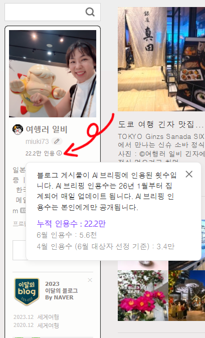  네이버 AI 브리핑 인용수 확인하는 방법｜블로그 프로필에 새 기능
