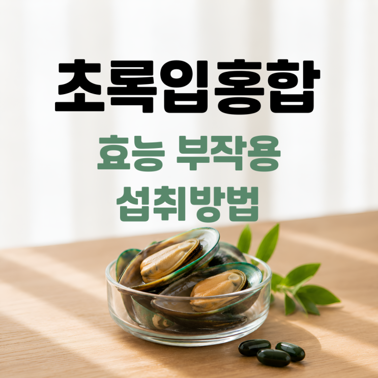  초록입홍합 효능 부작용 섭취방법 총정리, 관절 때문에 찾는다면 이것부터 보세요