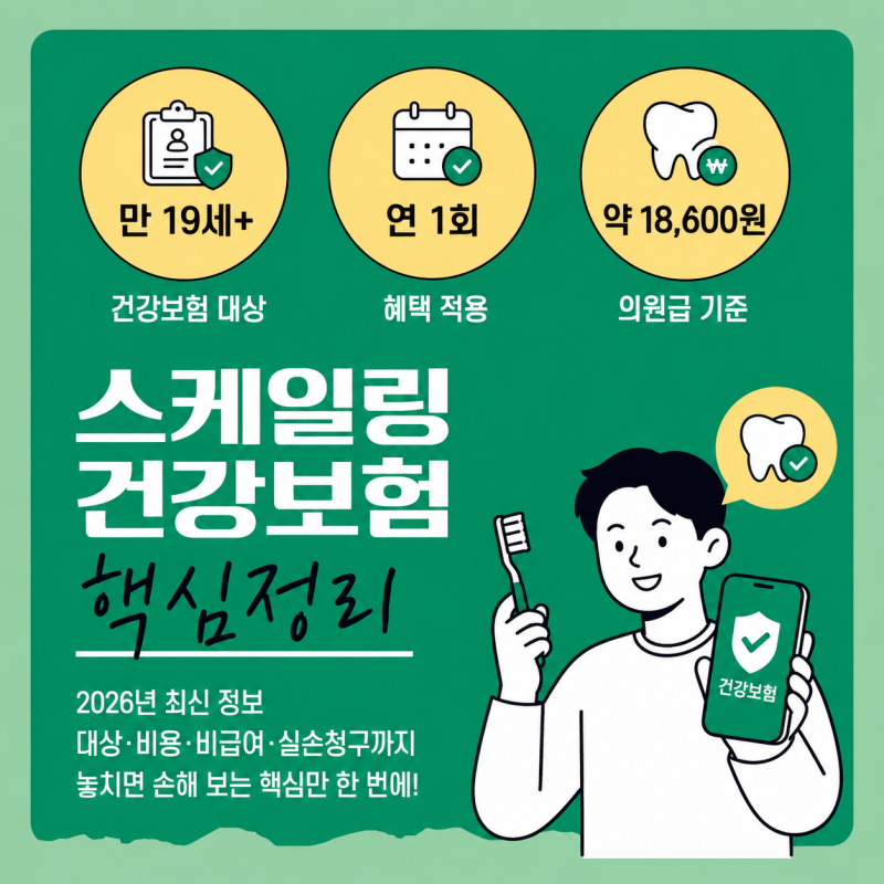 "치과마다 가격이 달랐어요" 스케일링 비용, 건강보험 적용 기준 한 번에 정리