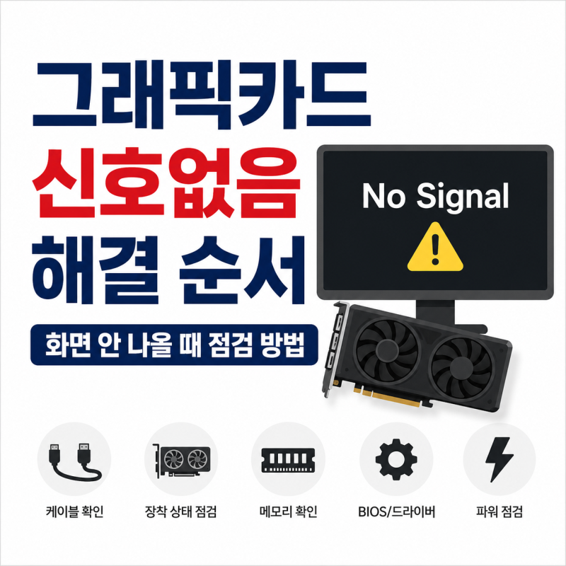 그래픽카드 신호없음 해결 순서 모니터 화면 안 나올 때 가장 먼저 확인할 것