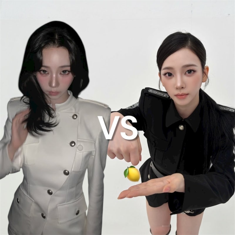 aespa Karina's Lemonade Uniforms: Black vs. White Stage Outfits Comparison