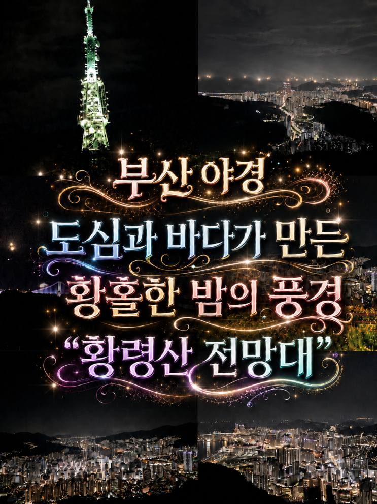  부산 금계국 너머 펼쳐진 서면 광안대교 야경 한국의 시부야 '황령산 전망대'