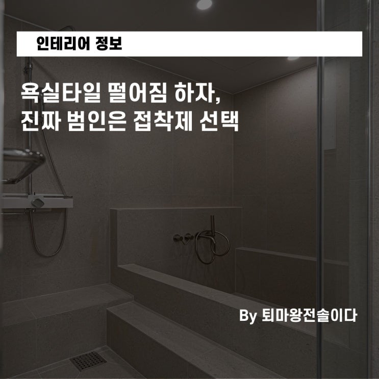  욕실타일 떨어짐 하자, 진짜 범인은 접착제 선택