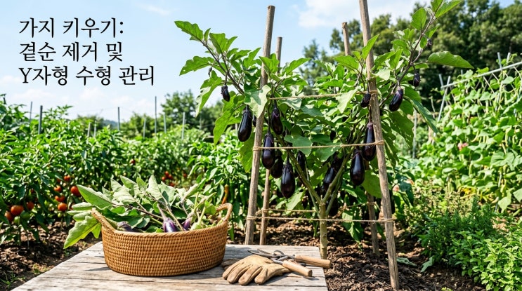  가지 키우기 곁순 제거 및 지주대 재배법