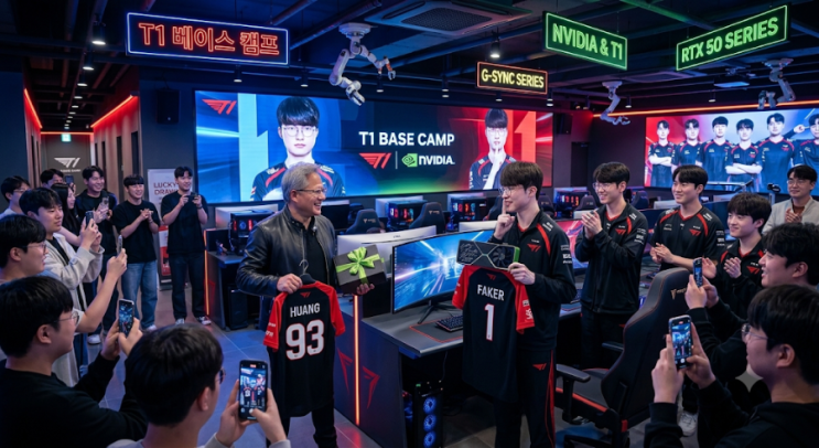 홍대 PC방으로 직행한 <b>젠슨 황</b>! 페이커·게임사 <b>연쇄 회동</b>에... 