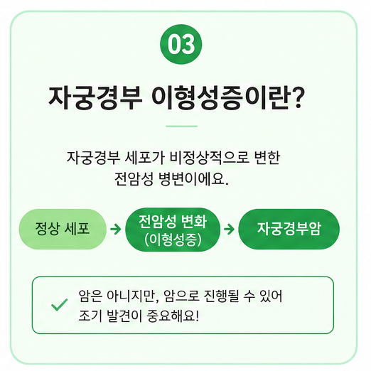 자궁경부 이형성증 원인부터 치료까지｜자궁경부암 검사 결과 해석