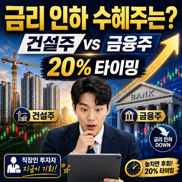  수익률 20% 향한 첫걸음! 금리 인하 시기 직장인이 꼭 알아야 할 건설주와 금융주 투자 타이밍