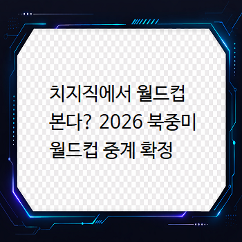  치지직에서 월드컵 본다? 2026 북중미 월드컵 중계 확정