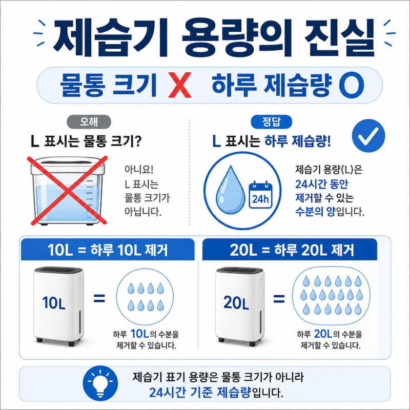 제습기 용량별 평수 10리터 vs 12리터 vs 20리터