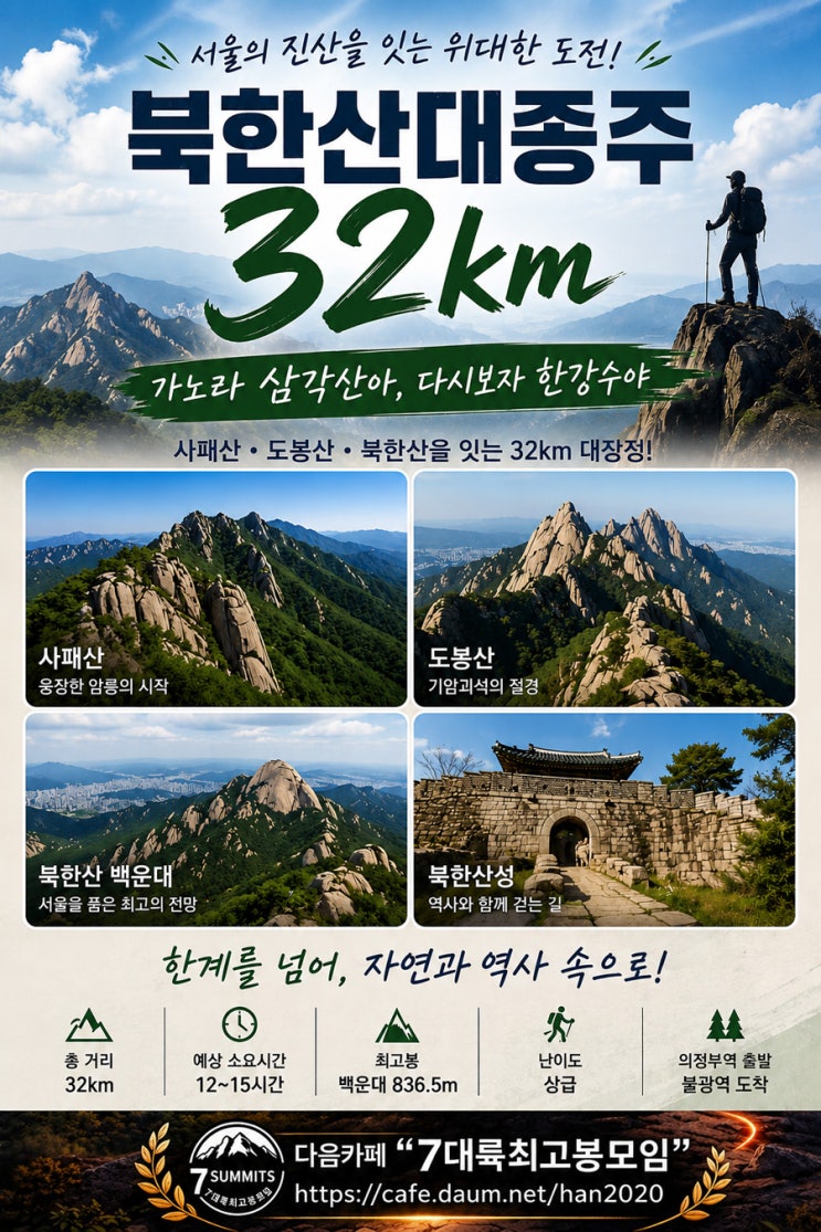  북한산대종주 32km 완벽가이드 (지도 & gpx)｜서울 최고의 종주산행