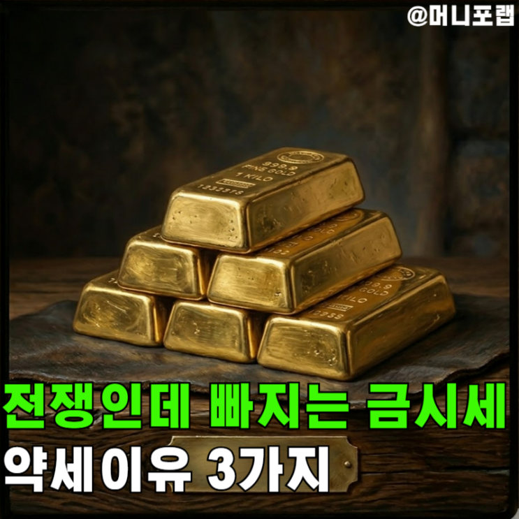  전쟁에도 빠지는 금값시세, 국제 금시세 약세 이유 3가지