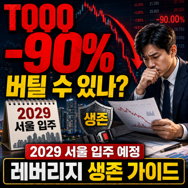  TQQQ -90% 하락도 버틸 수 있나요? 2029년 서울 입주 예정자가 지키는 레버리지 ETF 투자 생존 가이드라인