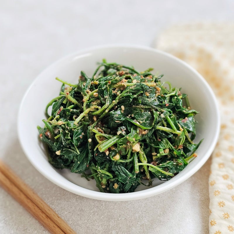 고추잎나물무침 레시피, 된장 양념 맛의 차이는 '이것'