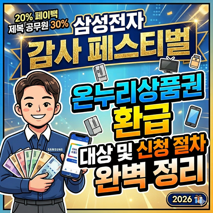 삼성전자 온누리상품권 환급 대상 및 신청 절차 완벽 정리ㅣ2026 감사 페스티벌
