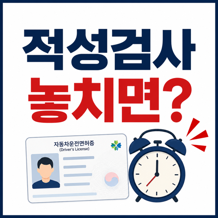  운전면허 적성검사 기간 놓치면 어떻게 될까? 벌금부터 갱신 방법까지