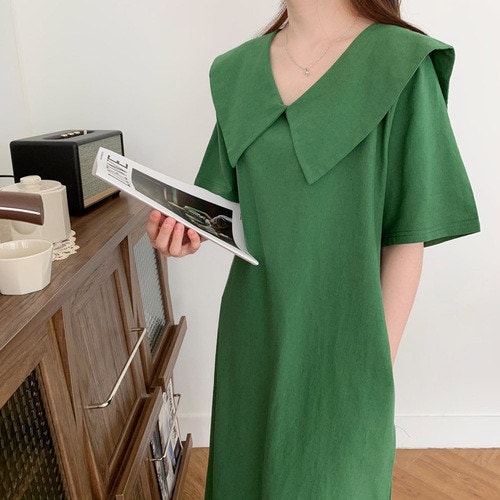 린넨 원피스 빅카라 여름 롱원피스, 휴양지룩 고민이라면?
