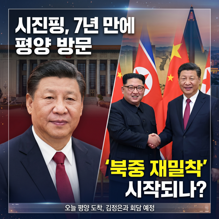 <b>시진핑</b> 중국 국가주석, 오늘(8일) 7년 만의 <b>평양</b> 국빈 방문