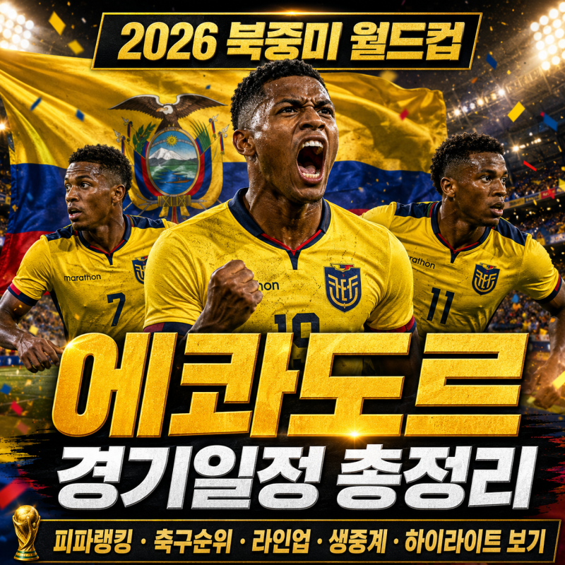 2026 북중미 월드컵 에콰도르 경기일정 총정리｜피파랭킹·축구순위·라인업·생중계·하이라....