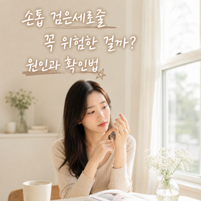 손톱 검은세로줄 원인 5가지, 흑색조갑증 및 손톱 흑색종 차이
