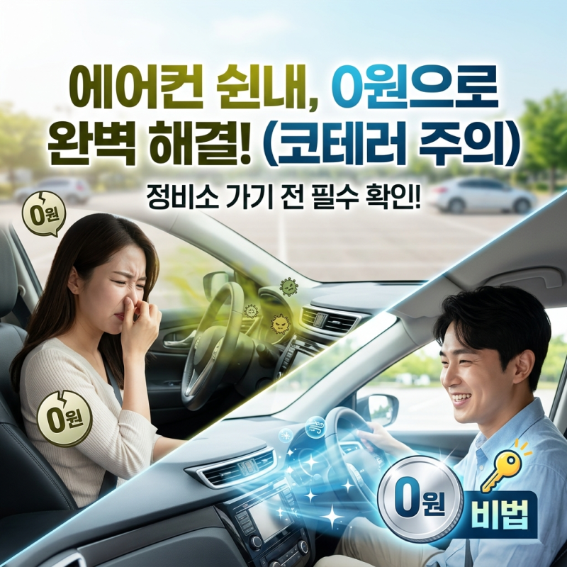 자동차 에어컨 냄새 쉰내 0원 에바포레이터 자동차 송풍 건조법 (히터 냄새 제거, 자동차 에....
