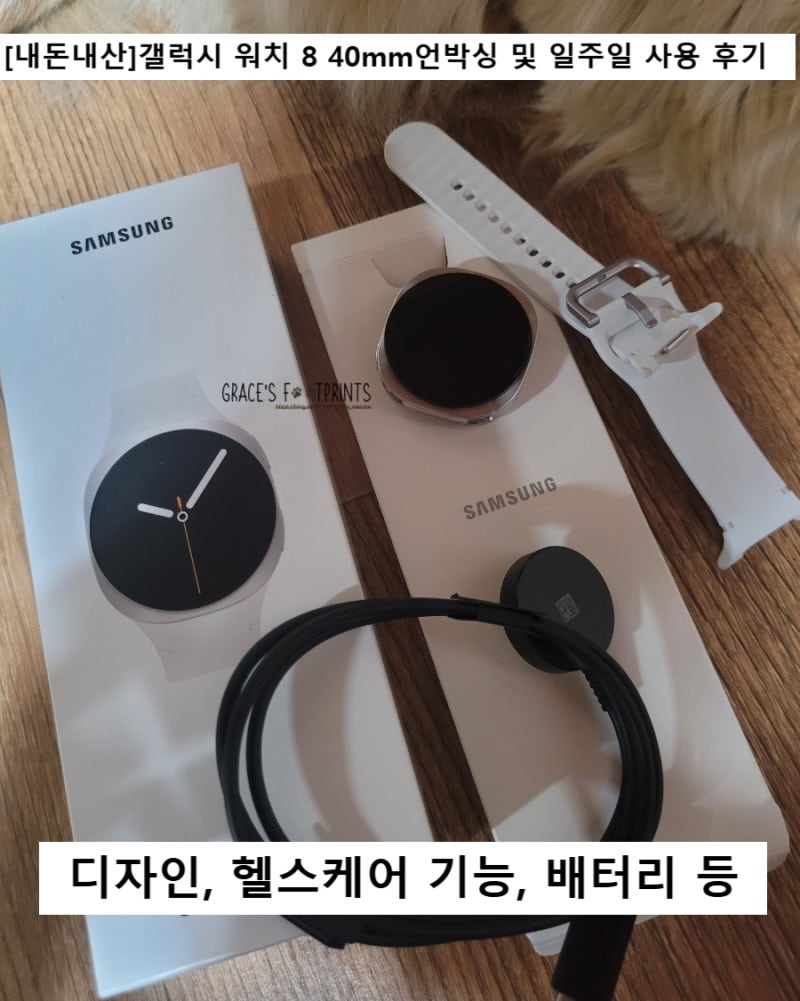 [내돈내산]갤럭시 워치 8 40mm언박싱 및 일주일 사용 후기 (디자인, 헬스케어 기능, 배터리 등)