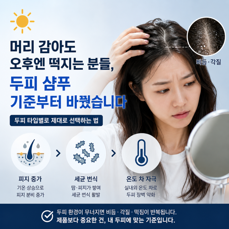 여름에 두피 냄새와 비듬이 심해졌다면 어떤 샴푸를 골라야 할까ㅣ머리 감아도 오후엔 떡지....