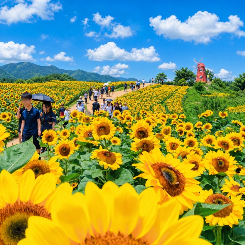 "10만 평" 함안 강주 해바라기 마을 축제와 여행코스까지!