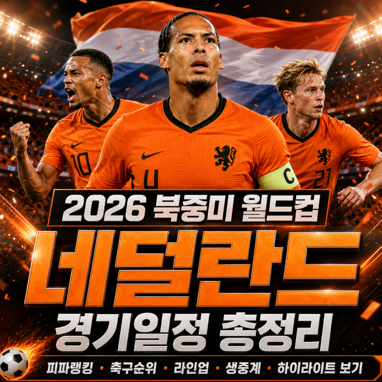 2026 북중미 월드컵 <b>네덜란드</b> 경기일정 총정리｜<b>피파랭킹</b>... 