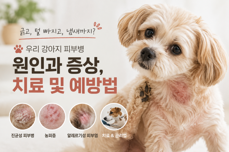 강아지 피부병 원인과 증상, 피부염·농피증 완벽 가이드