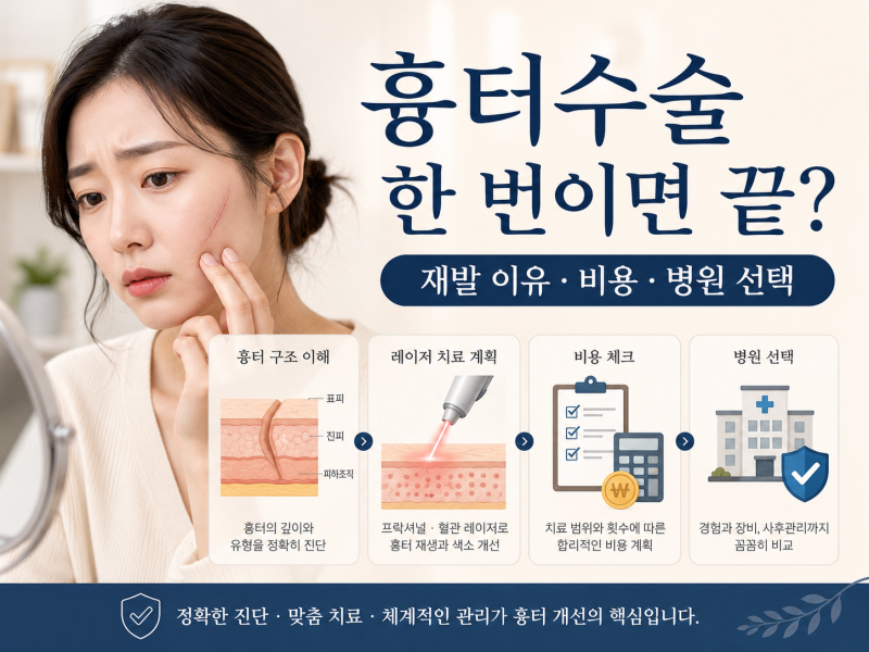 흉터제거수술 전 꼭 알아야 할 흉터치료 비용과 올바른 병원 선택 기준