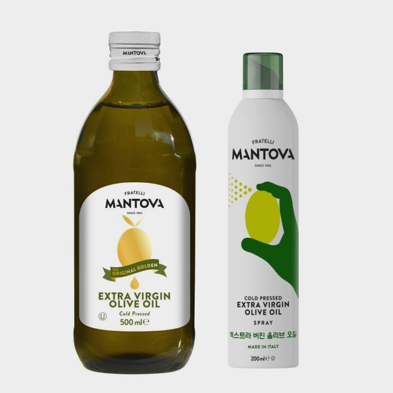 올리브오일 스프레이 수화물 만토바 골든 엑스트라 버진 올리브오일 500ml + 올리브오일 스프....