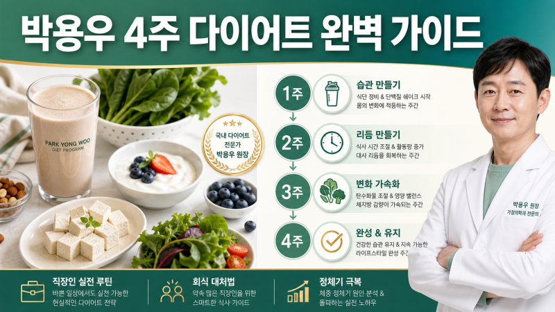 박용우 4주 다이어트 방법 총정리｜직장인 회식·정체기 대처까지 (2026)