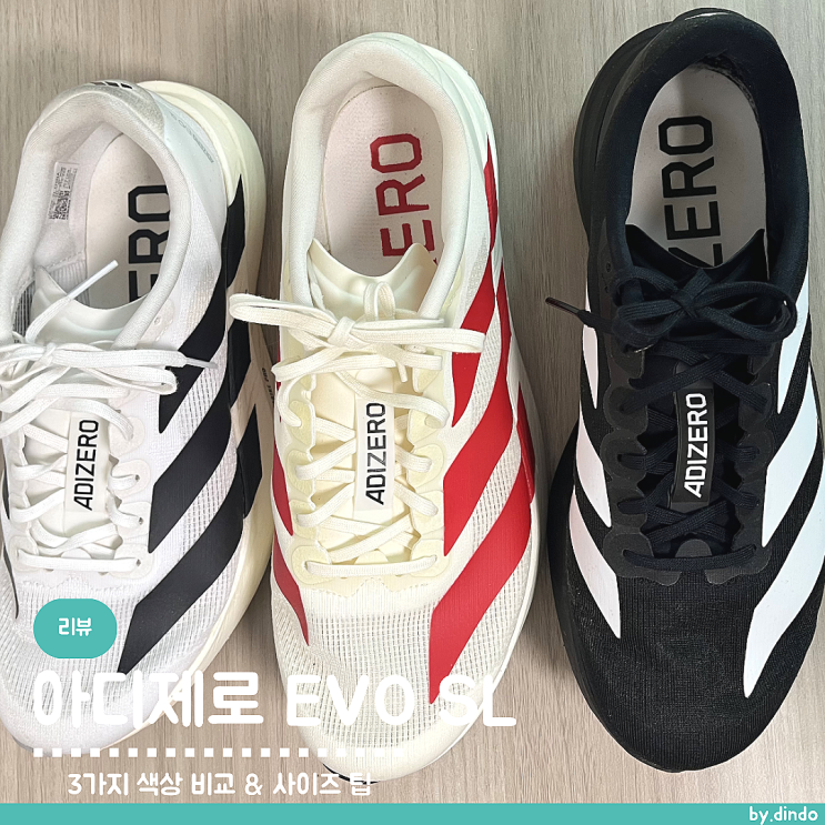  아디다스 아디제로 에보슬(EVO SL) 몇 달 신어보니  사이즈 팁, 3가지 색상 비교